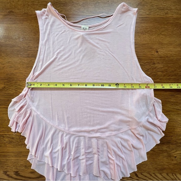 ⭐️ We The Free People Uptown Ruffle Tank Top Ballet Pink S - Picture 8 of 9
